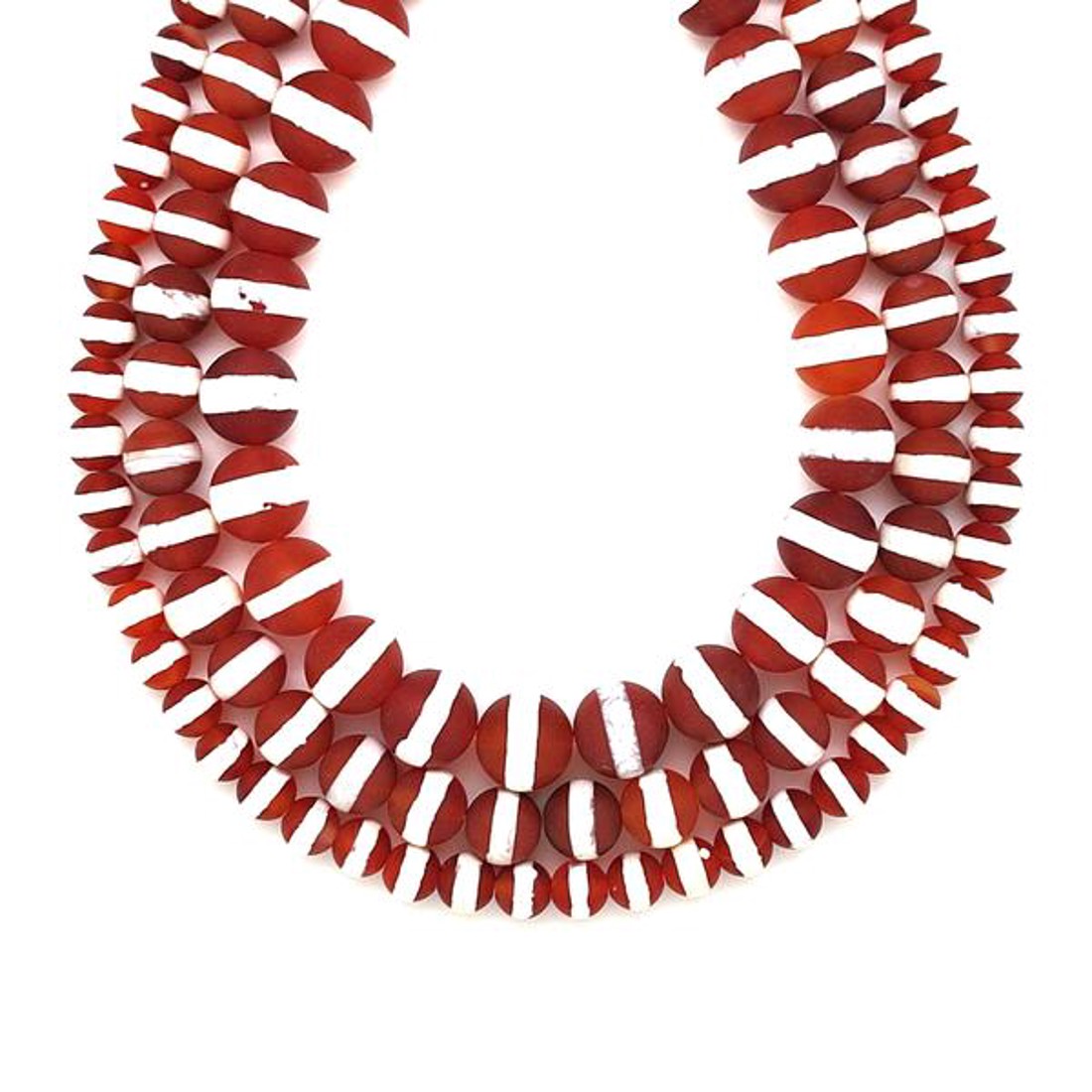 Achát hőkezelt narancs fehér matt golyó 10mm ékszerkészítő alapanyag (füzér) - kellékek & szerszámok - ásvány alapanyag - ásványfüzér - Meska.hu