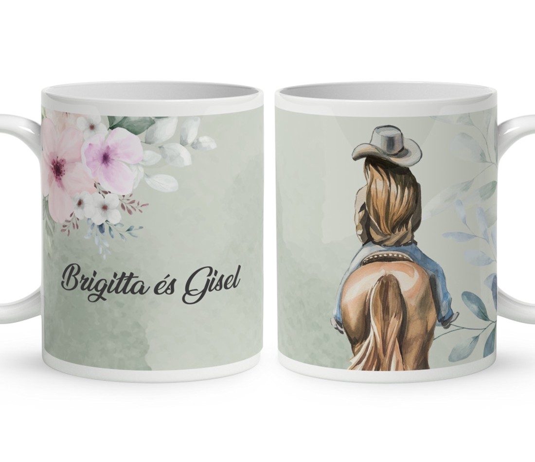 Kérd a neveddel - A lovam és én mintás bögre - otthon & életmód - konyhafelszerelés, tálalás - tálalás - bögre & csésze - Meska.hu