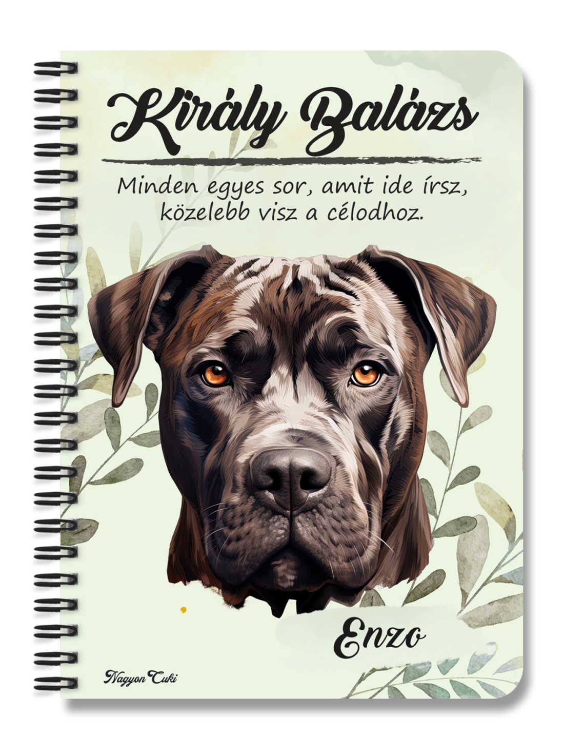 Személyre szabható - Cane Corso portré mintás A5-ös füzet - otthon & életmód - papír, írószer - jegyzetfüzet & napló - Meska.hu