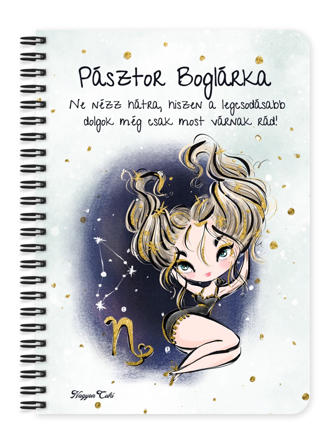 Személyre szabható - Szőke hajú Csini Bak lány mintás A5-ös füzet - otthon & életmód - papír, írószer - jegyzetfüzet & napló - Meska.hu