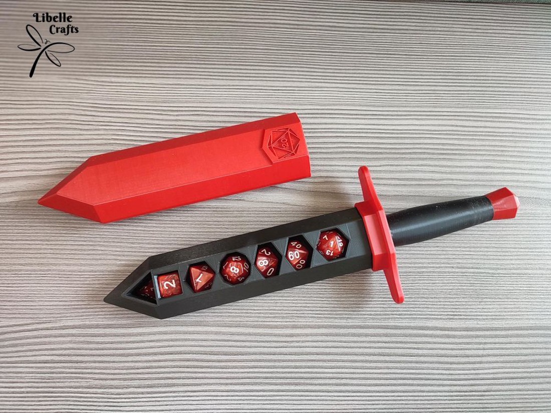 Kard formájú kockatartó D20 szimbólummal + AJÁNDÉK - játék & sport - táblajáték és kártyajáték - társasjátékok - dobókocka - Meska.hu