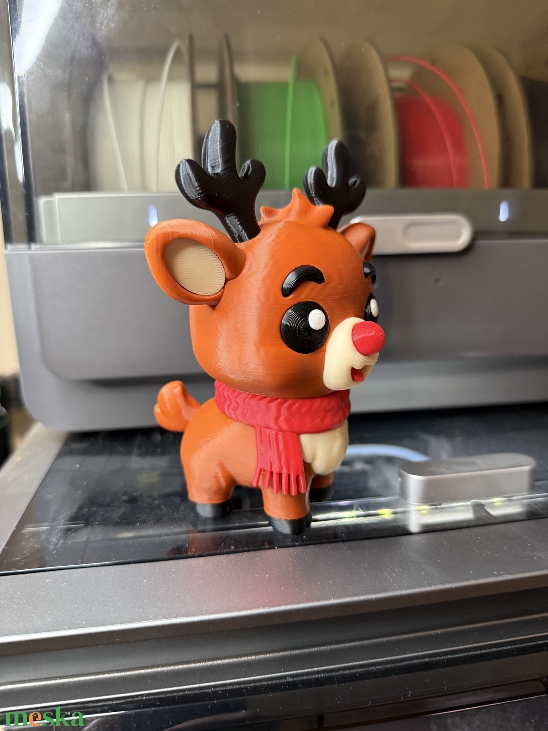 Cuki Karácsonyi Rénszarvas � Egyedi ünnepi dekoráció (13 cm) - kellékek & szerszámok - dekorációs kellékek - figurák - Meska.hu