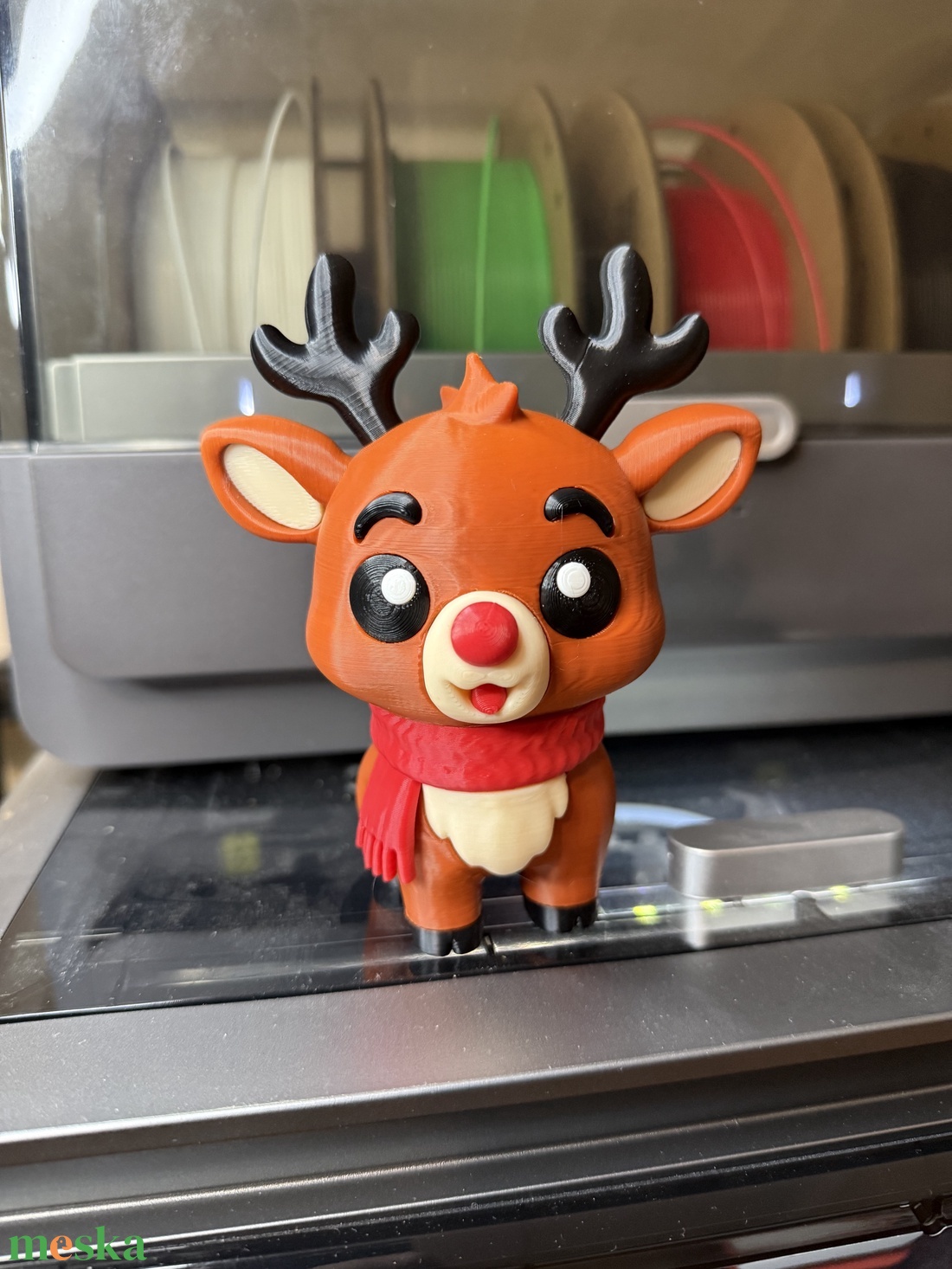 Cuki Karácsonyi Rénszarvas � Egyedi ünnepi dekoráció (13 cm) - kellékek & szerszámok - dekorációs kellékek - figurák - Meska.hu