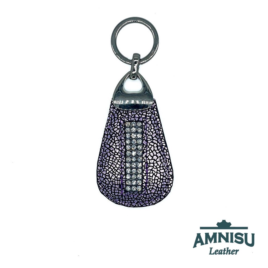 Metál lila mozaik mintás csepp alakú kristály köves kulcstartó H4028 - táska & tok - kulcstartó & táskadísz - kulcstartó - Meska.hu