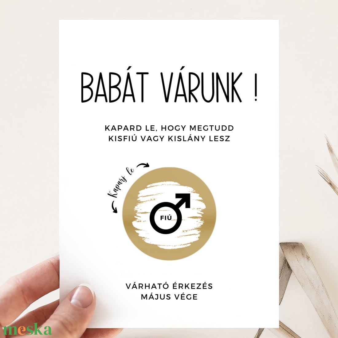 Baba Neme Bejelentés, Kaparós Sorsjegy, Kaparós Bababejelentés, Baba bejelentés Kártya, Babát Várok Bejelentés - otthon & életmód - papír, írószer - ajándékozás kellékei - ajándék sorsjegy - Meska.hu