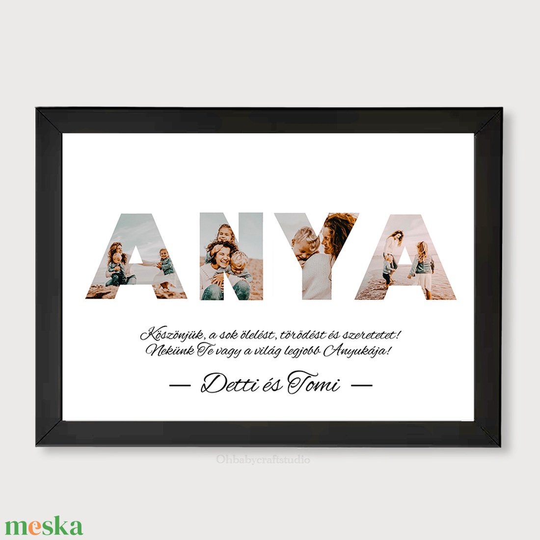 Ajándék Anyákank, Fotókollázs, Anyáknapi kép, Saját fényképes poszter, Ajándék anyáknak, Fényképes ajándék, Anya kollázs - otthon & életmód - dekoráció - kép & falikép - poszter - Meska.hu