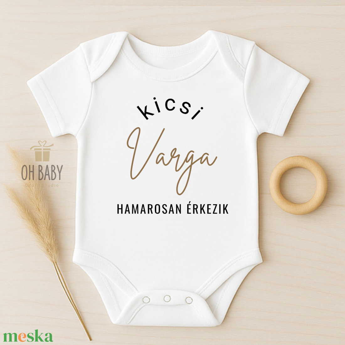 Egyedi baba bejelentő body, Bababejelentés, Nagyszülő leszel bejelentés, Ajándék nagyszülőknek, Gyermekáldás - ruha & divat - babaruha & gyerekruha - body - Meska.hu