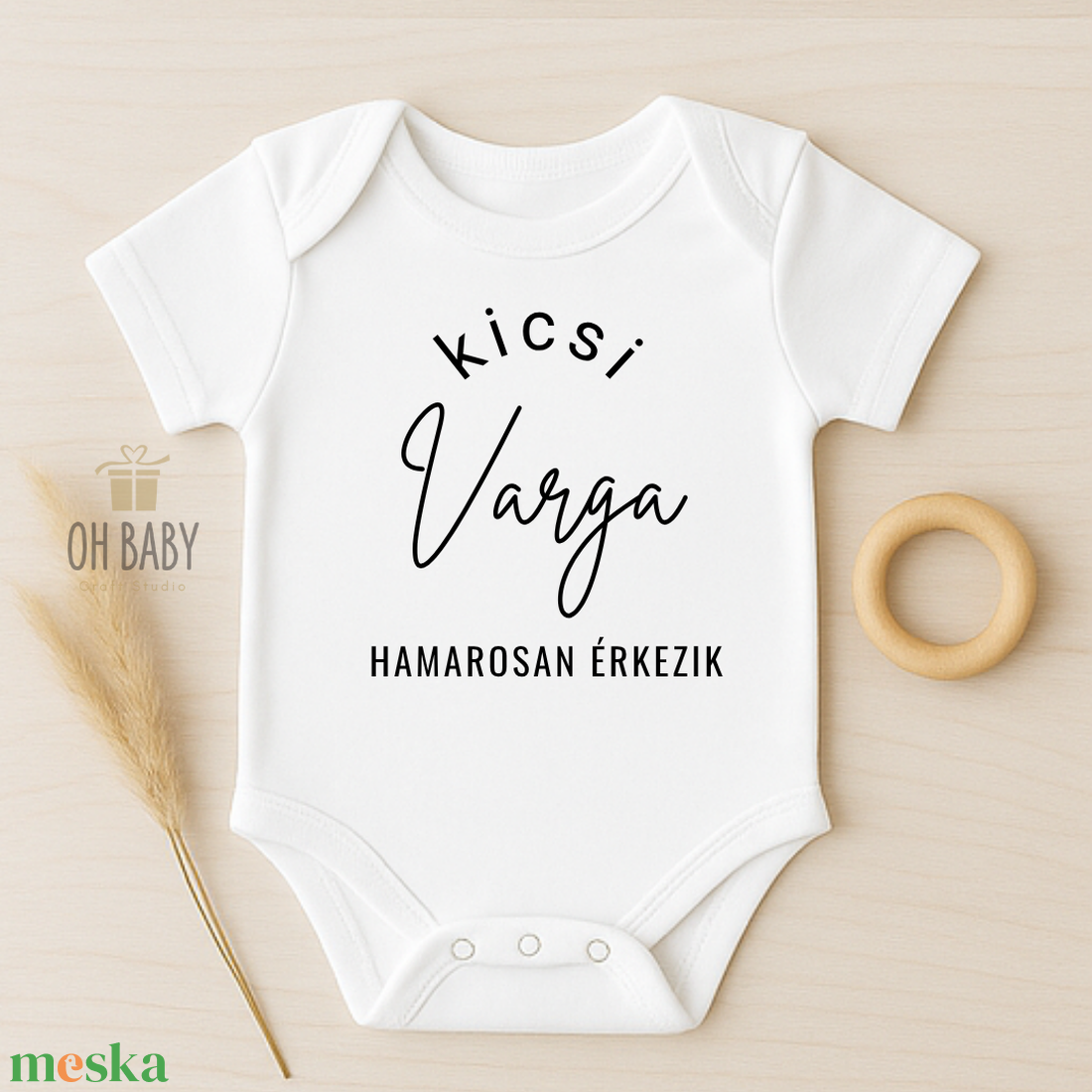 Egyedi baba bejelentő body, Bababejelentés, Nagyszülő leszel bejelentés, Ajándék nagyszülőknek, Gyermekáldás - ruha & divat - babaruha & gyerekruha - body - Meska.hu