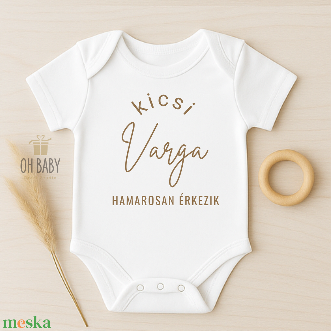 Egyedi baba bejelentő body, Bababejelentés, Nagyszülő leszel bejelentés, Ajándék nagyszülőknek, Gyermekáldás - ruha & divat - babaruha & gyerekruha - body - Meska.hu