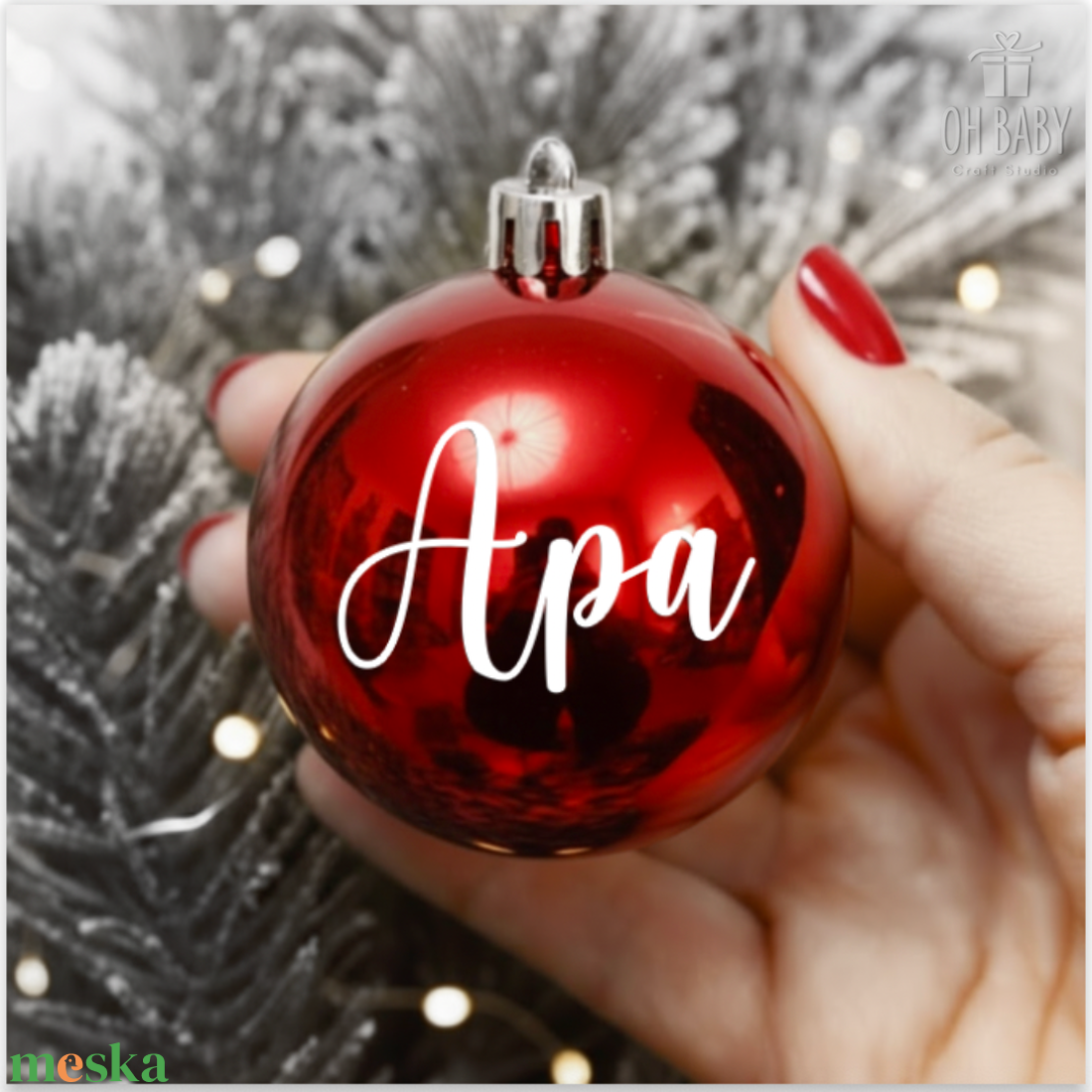 Egyedi Karácsonyi ajándék, Névre szóló gömb, Karácsonyi gömb felirattal, Karácsonyi dísz ajándéknak, Gömb felirattal - karácsony - karácsonyi lakásdekoráció - karácsonyfadíszek - Meska.hu