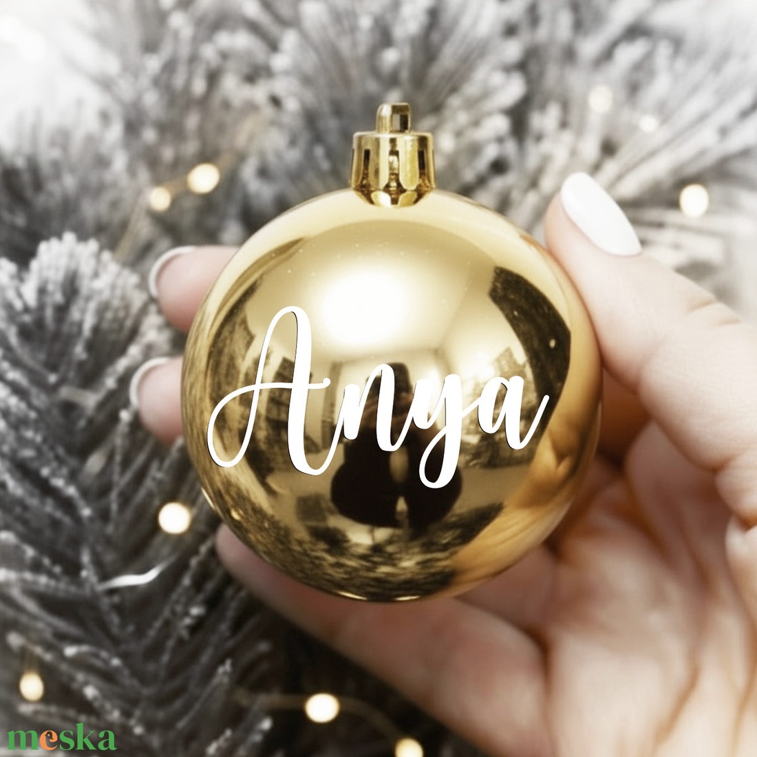Egyedi Karácsonyi ajándék, Névre szóló gömb, Karácsonyi gömb felirattal, Karácsonyi dísz ajándéknak, Gömb felirattal - karácsony - karácsonyi lakásdekoráció - karácsonyfadíszek - Meska.hu