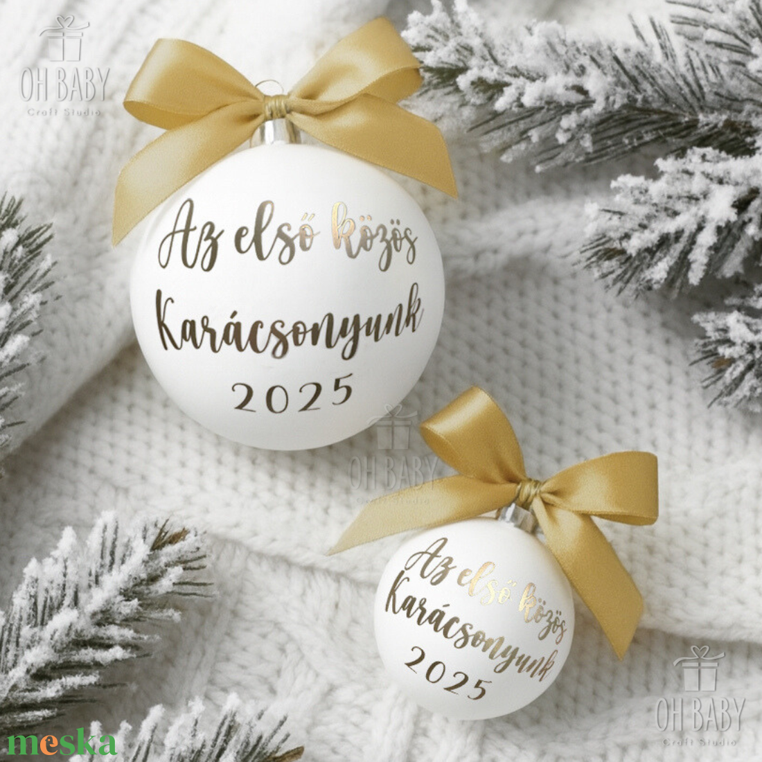 Első közös karácsonyunk Karácsonyi gömb 10cm vagy 6cm, Karácsonyi dísz ajándéknak, Gömb felirattal - karácsony - karácsonyi lakásdekoráció - karácsonyfadíszek - Meska.hu