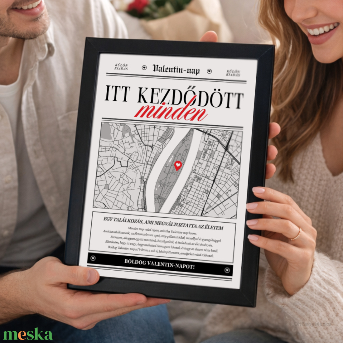 Valentin-napi ajándék, Minden itt kezdődött kép, Ajándék évfordulóra, Ajándék Pároknak, Falikép, Egyedi Poszter - otthon & életmód - dekoráció - kép & falikép - poszter - Meska.hu