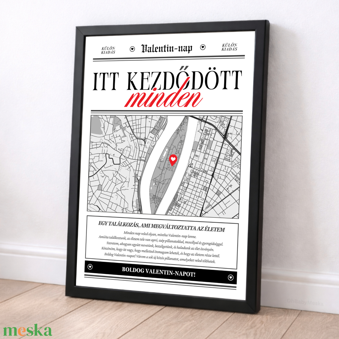 Valentin-napi ajándék, Minden itt kezdődött kép, Ajándék évfordulóra, Ajándék Pároknak, Falikép, Egyedi Poszter - otthon & életmód - dekoráció - kép & falikép - poszter - Meska.hu