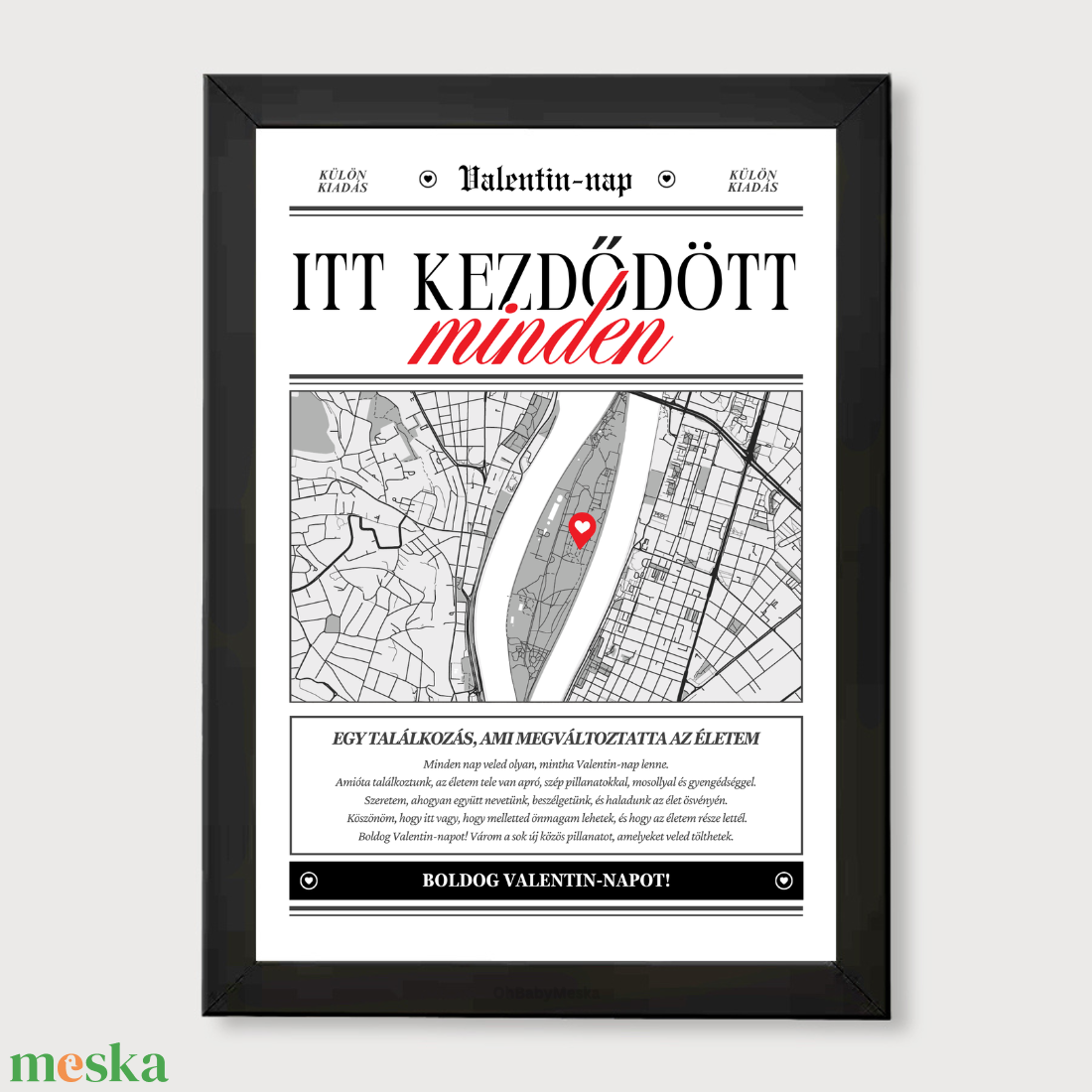 Valentin-napi ajándék, Minden itt kezdődött kép, Ajándék évfordulóra, Ajándék Pároknak, Falikép, Egyedi Poszter - otthon & életmód - dekoráció - kép & falikép - poszter - Meska.hu