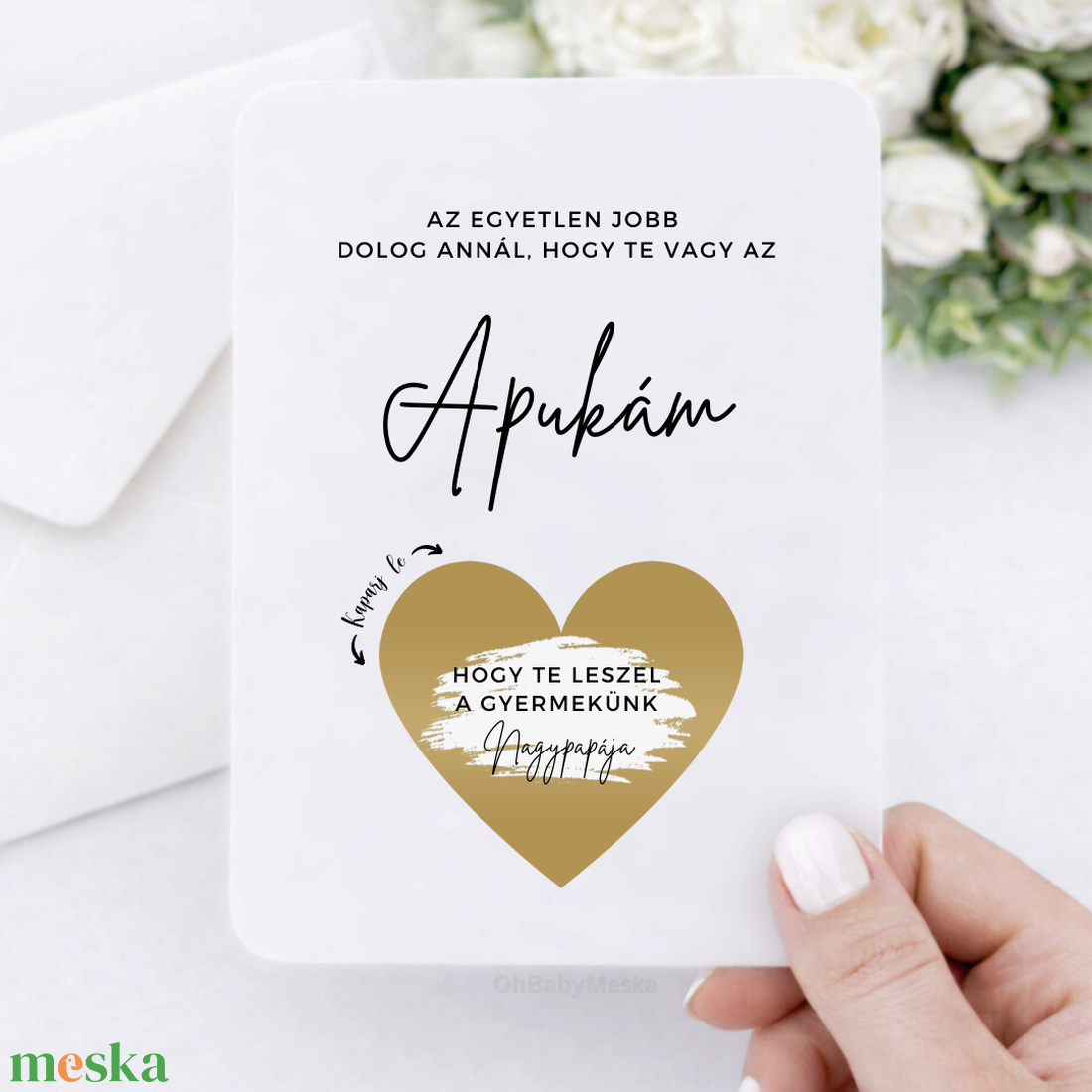 Nagyapa Leszel Bejelentés, Kaparós Sorsjegy, Kaparós Nagypapa bejelentés, Nagypapa Leszel képeslap, Nagyapa leszel - baba - mama - babaemlékek - bababejelentők - Meska.hu