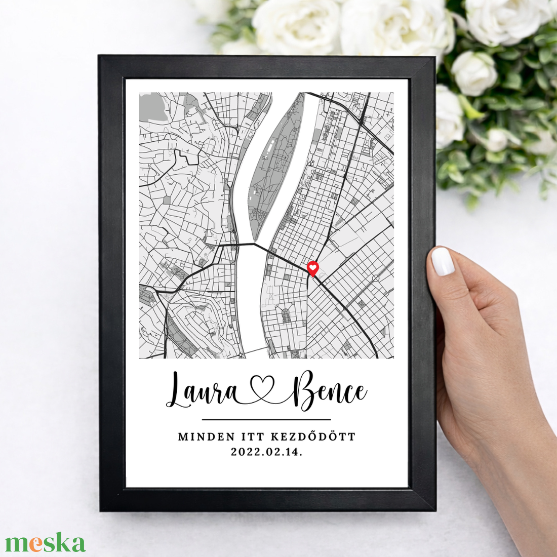 Minden itt kezdődött poszter, Első találkozás falikép, Ajándék évfordulóra, Ajándék Pároknak, Falikép, Egyedi Poszter - otthon & életmód - dekoráció - kép & falikép - poszter - Meska.hu