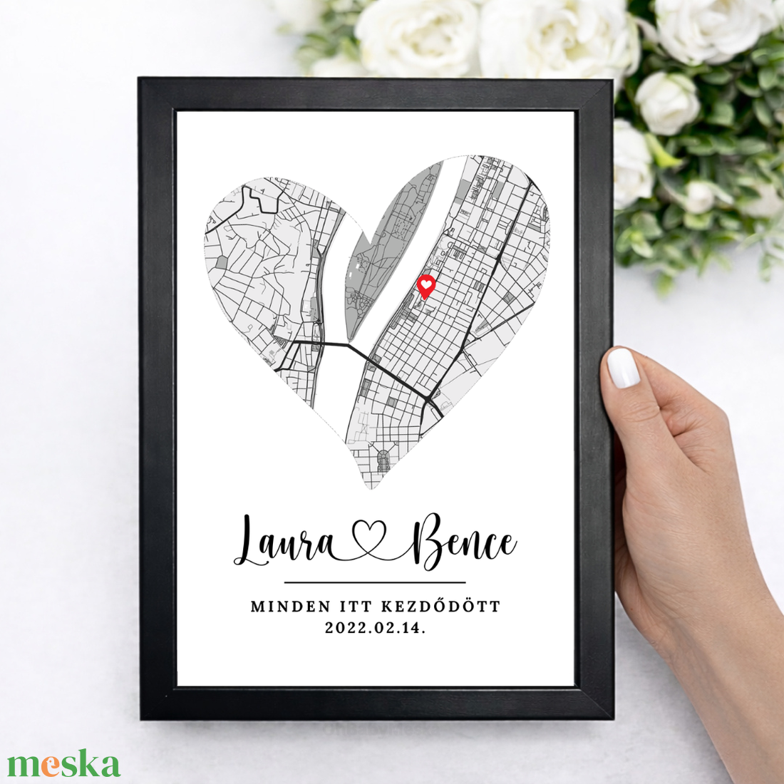 Első találkozás poszter, Minden itt kezdődött kép, Ajándék évfordulóra, Ajándék Pároknak, Falikép, Egyedi Poszter - otthon & életmód - dekoráció - kép & falikép - poszter - Meska.hu