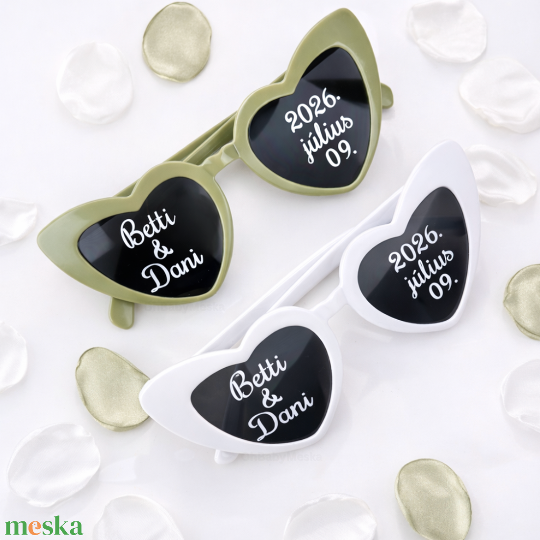 Lánybúcsú napszemüveg, Party szemüveg, Egyedi napszemüveg, Szíves szemüveg, Szív formájú napszemüveg, Lánybúcsú kellékek - esküvő - lánybúcsú - Meska.hu