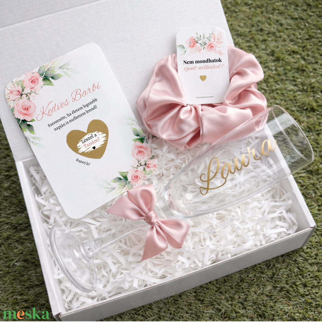 Tanúfelkérő ajándék doboz, Esküvői pezsgős pohár, Tanú felkérő szett, Koszorúslány ajándék, Egyedi tanú felkérő - esküvő - meghívó & kártya - tanú felkérő - Meska.hu