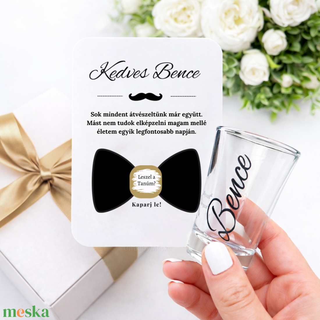 Tanúfelkérő szett, Esküvői feles pohár, Tanú felkérő szett, Férfi Tanú ajándék, Egyedi tanú felkérő, Legénybúcsú - esküvő - meghívó & kártya - tanú felkérő - Meska.hu