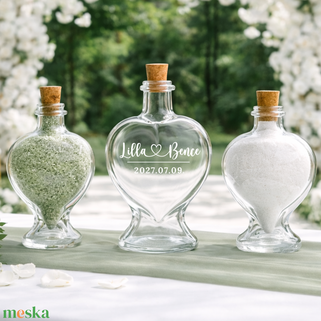 Homokeremónia - Homokceremónia szett felirattal, Homok ceremónia esküvőre - esküvő - emlék & ajándék - nászajándék - ceremónia szett - Meska.hu