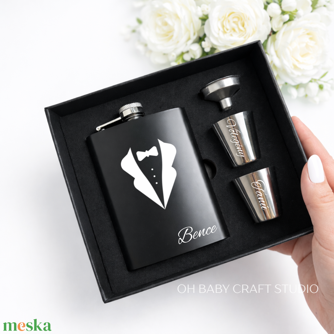 Tanú ajándék � vőlegény és tanú felkérő szett laposüveggel és felespoharakkal - esküvő - meghívó & kártya - tanú felkérő - Meska.hu