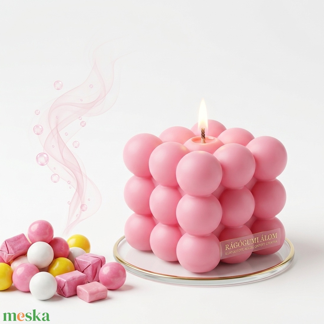 Bubble gyertya 4 színben, 4 illattal - otthon & életmód - gyertya, illat, aroma - gyertya - Meska.hu