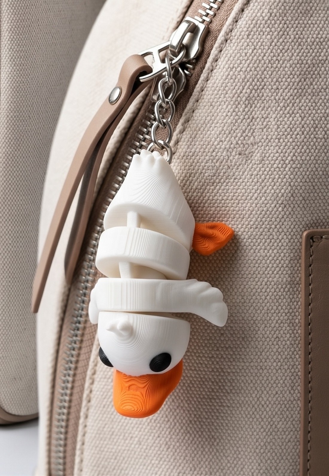 Mozgatható kacsa kulcstartó � 3D nyomtatott flexi figura, táskadísz és fidget játék, 5 cm - táska & tok - kulcstartó & táskadísz - kulcstartó - Meska.hu