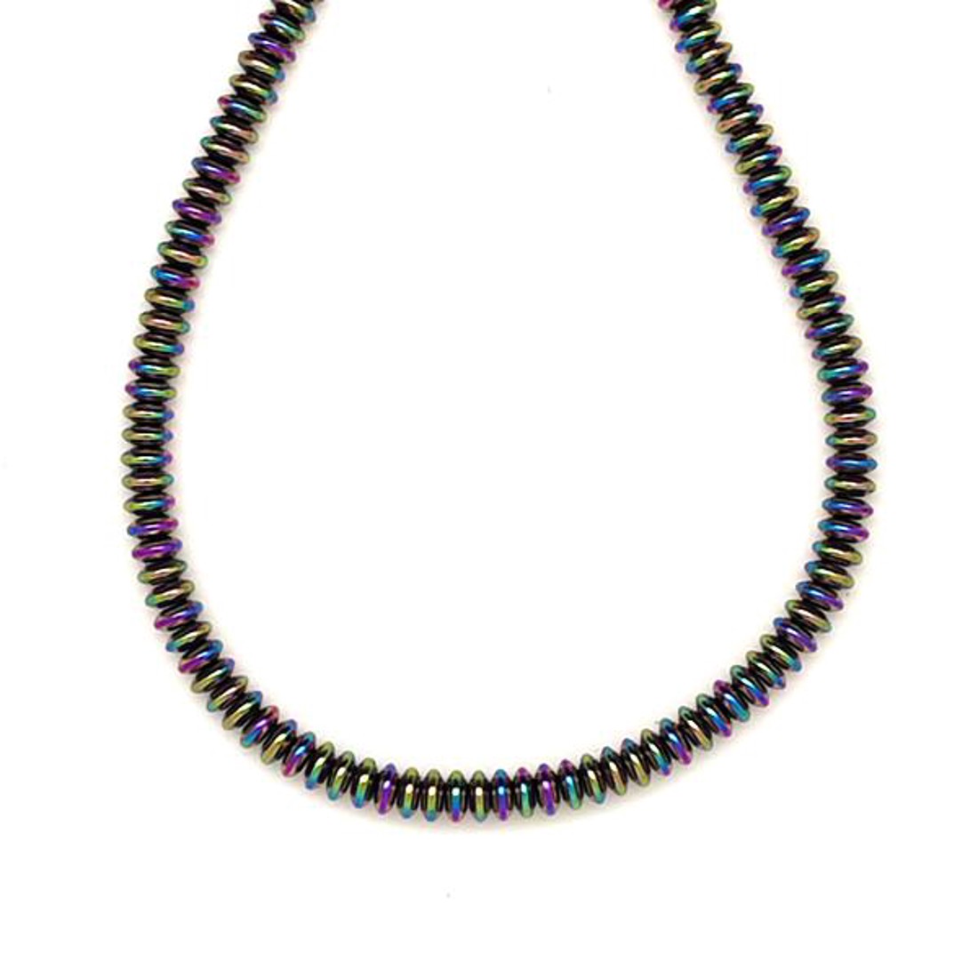 Hematit szinezett szivárvány diszkosz 4x1mm  ékszerkészítő alapanyag (füzér) - kellékek & szerszámok - ásvány alapanyag - ásványfüzér - Meska.hu