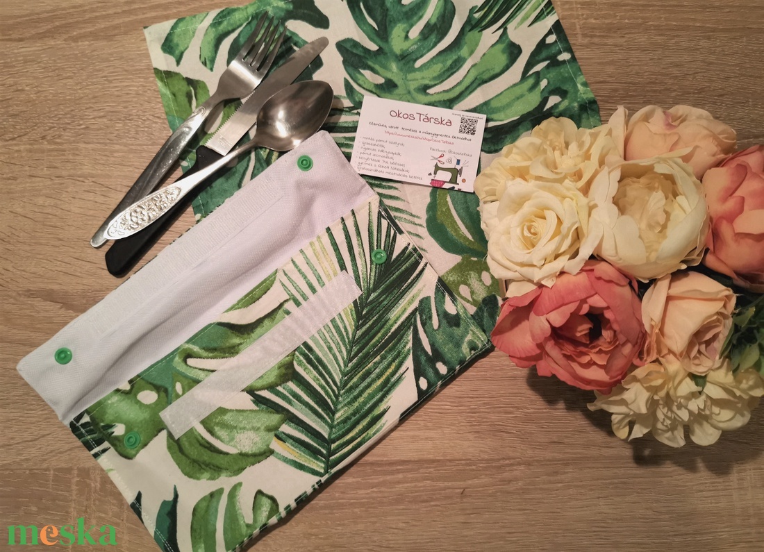 Leveles evőeszköztartó ruhaszalvétával - táska & tok - uzsonna- & ebéd tartó - evőeszköz tartó - Meska.hu