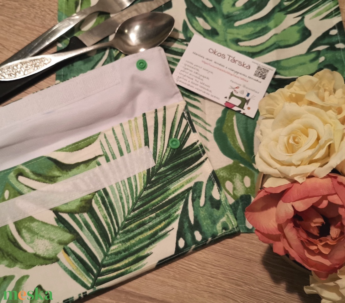 Leveles evőeszköztartó ruhaszalvétával - táska & tok - uzsonna- & ebéd tartó - evőeszköz tartó - Meska.hu