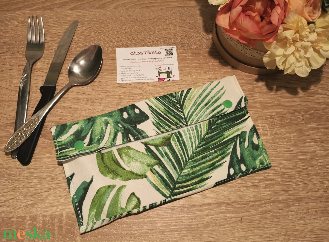 Leveles evőeszköztartó ruhaszalvétával - táska & tok - uzsonna- & ebéd tartó - evőeszköz tartó - Meska.hu