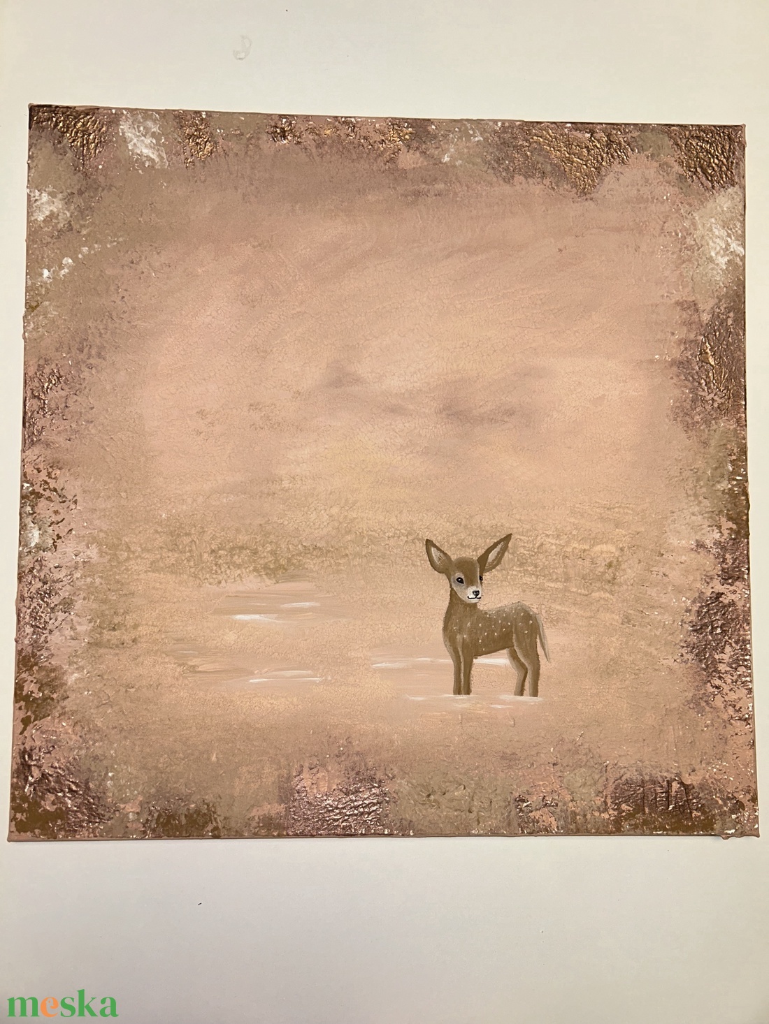 Akril festmény őzikével: A Little Fawn's Dream - művészet - festmény - akril - Meska.hu
