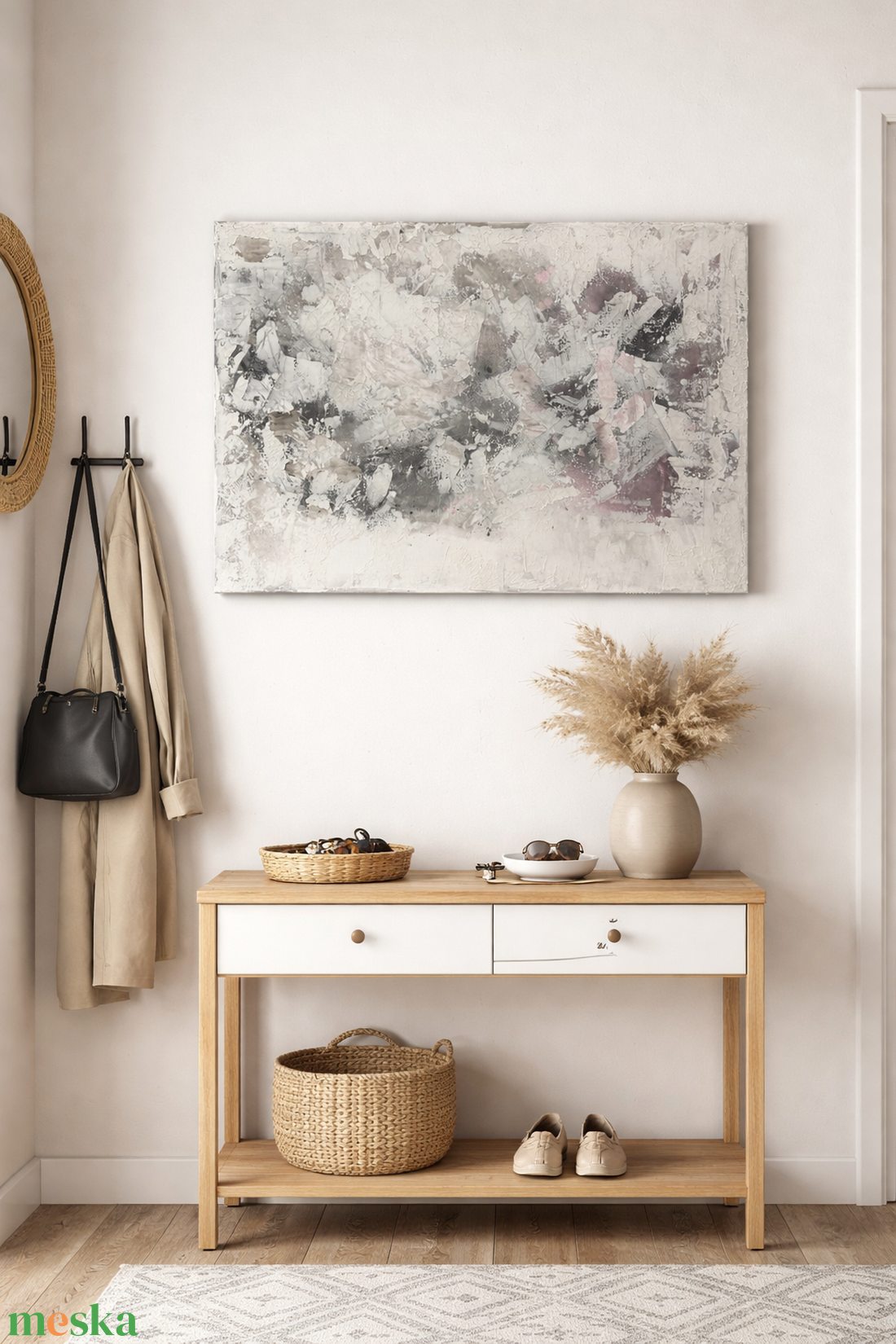 Akril festmény: Grey-Pink Mess - művészet - festmény - akril - Meska.hu