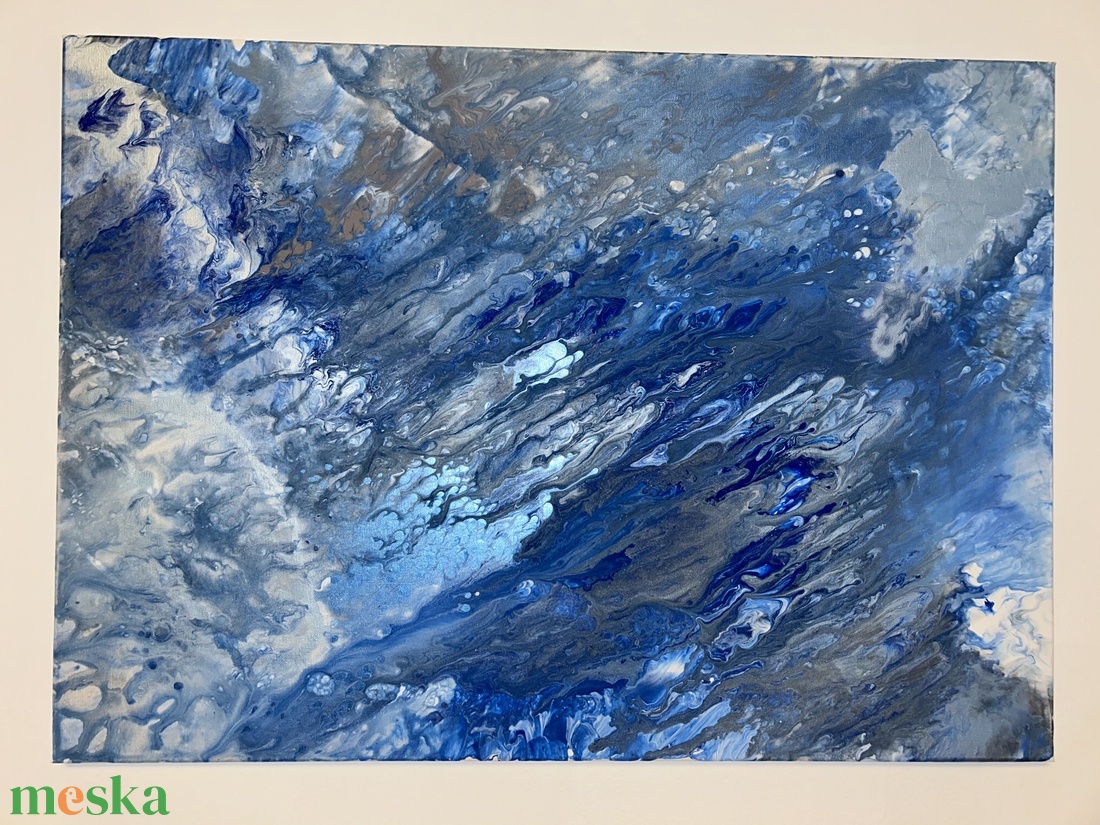 K�k vihar - Akril absztrakt festmény  - művészet - festmény - akril - Meska.hu