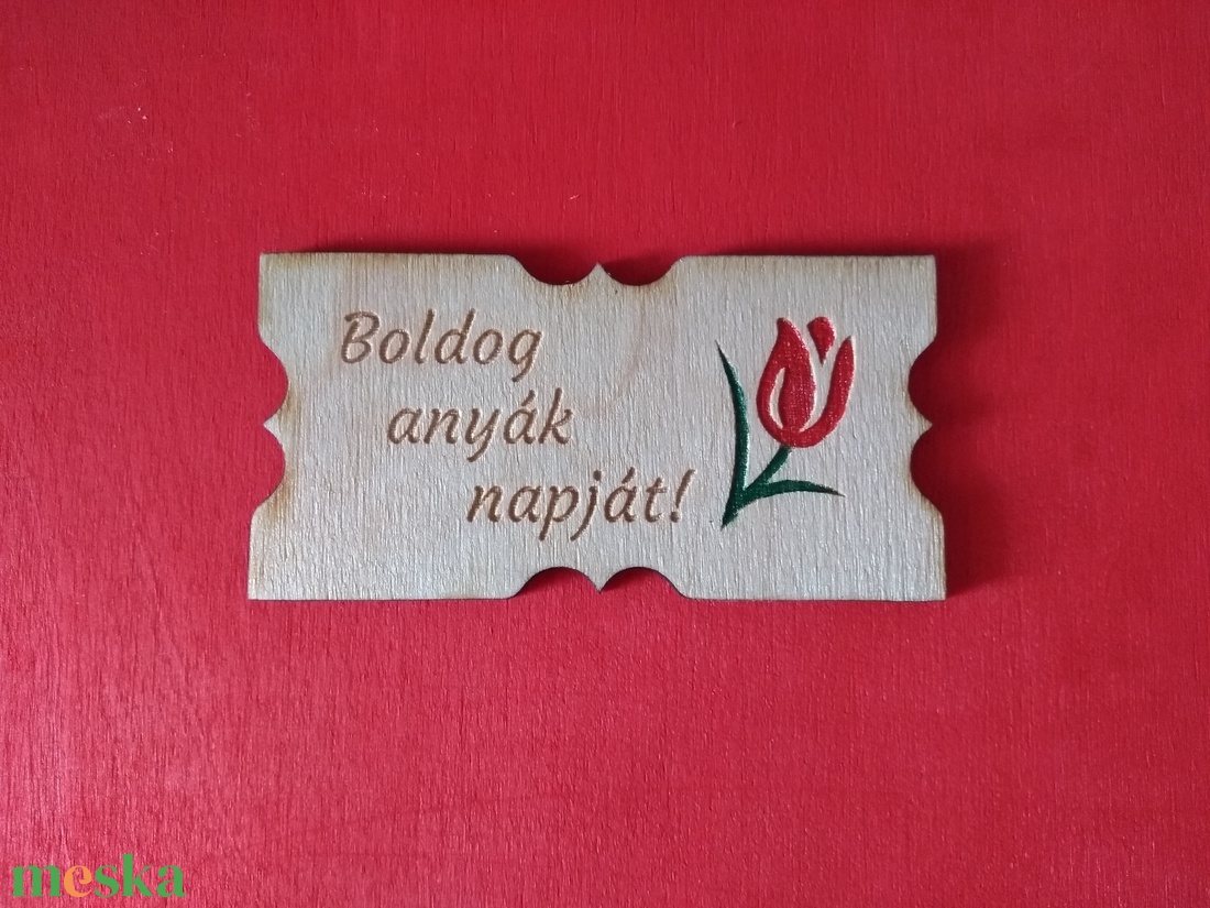 Anyáknapi tulipános fa hűtőmágnes -  - Meska.hu