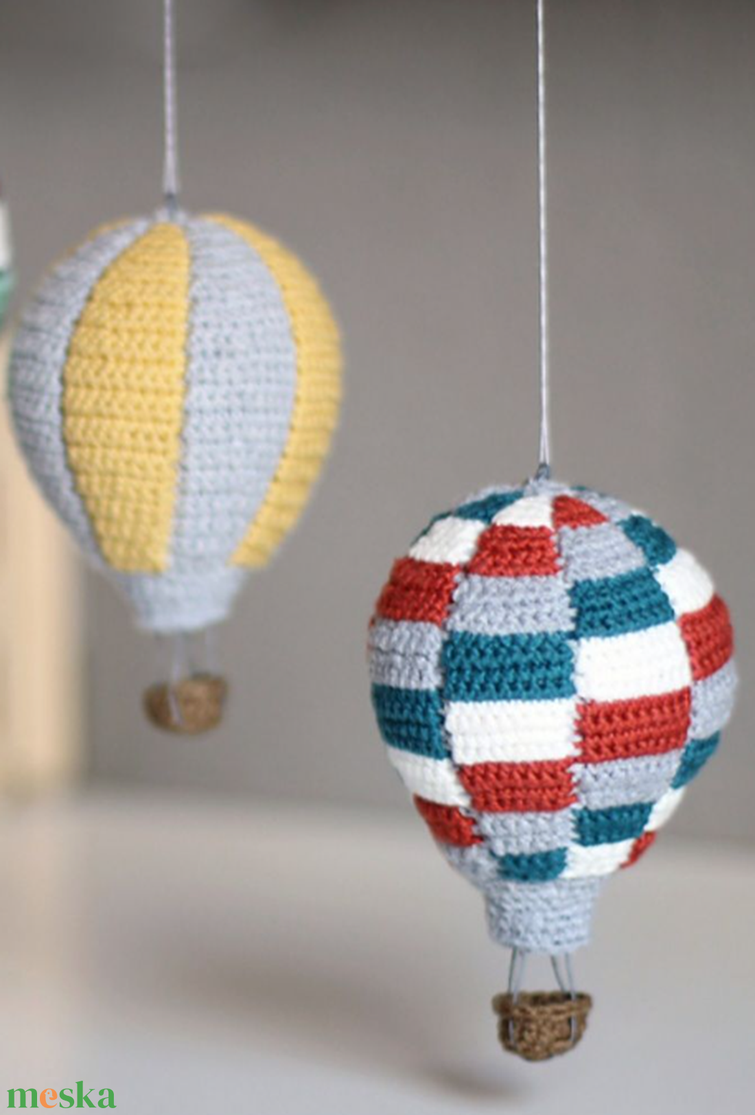 Horgolt hőlégballon -gyerekszoba dekoráció - játék & sport - plüssállat & játékfigura - más figura - Meska.hu Horgolt hőlégballon -gyerekszoba dekoráció - játék & sport - plüssállat & játékfigura - más figura - Meska.hu