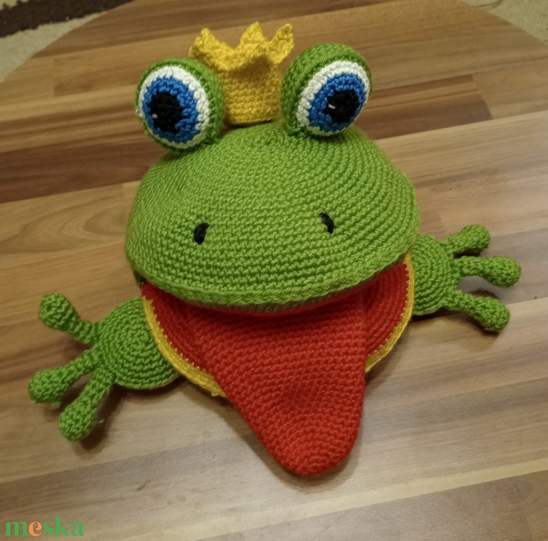 horgolt logopédiai béka - játék & sport - plüssállat & játékfigura - béka - Meska.hu