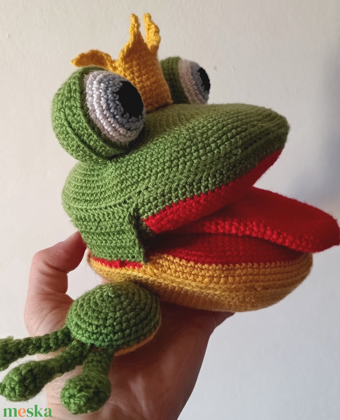 horgolt logopédiai béka - játék & sport - plüssállat & játékfigura - béka - Meska.hu