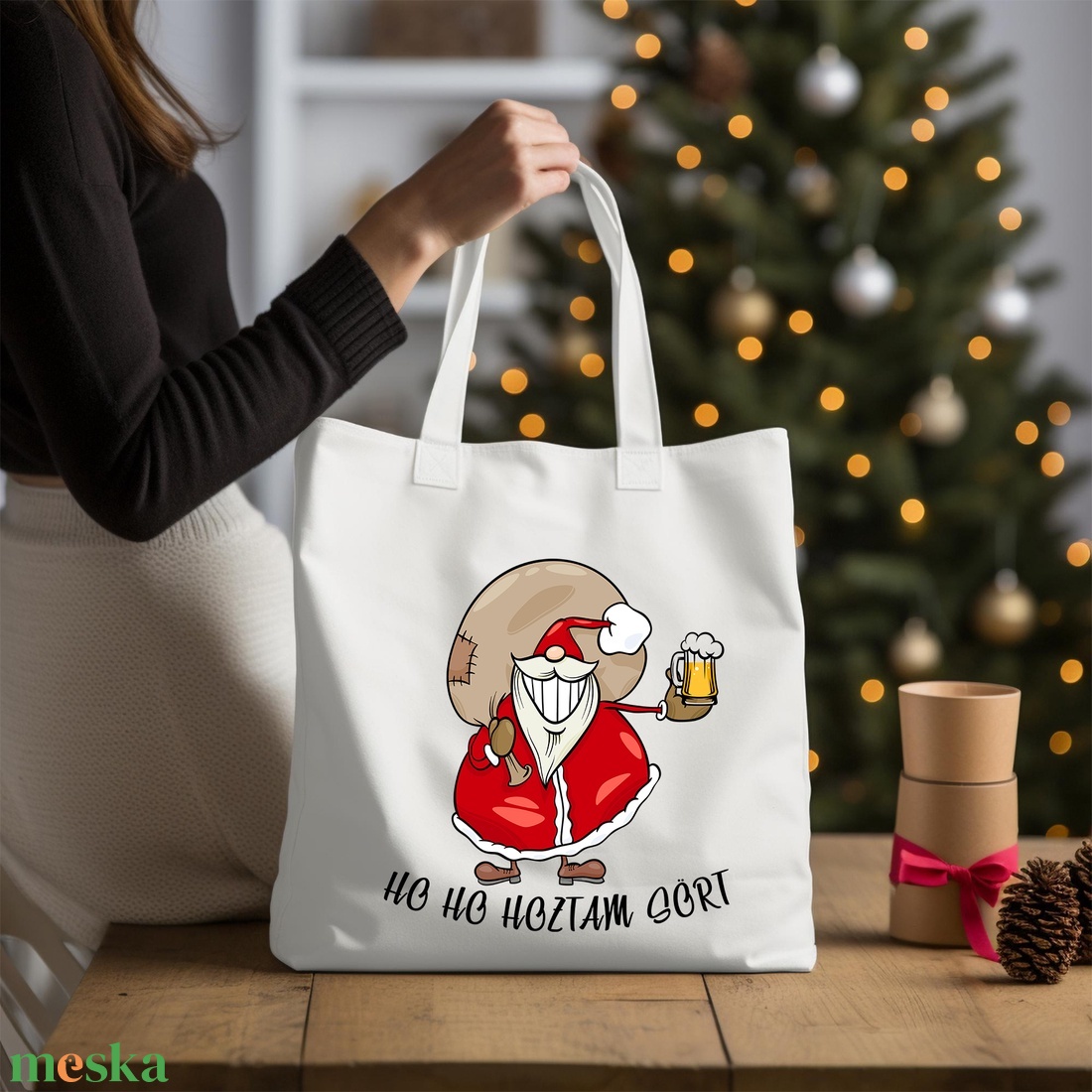 Ho ho hoztam sört vicces karácsonyi vászontáska - táska & tok - bevásárlás & shopper táska - shopper, textiltáska, szatyor - Meska.hu Ho ho hoztam sört vicces karácsonyi vászontáska - táska & tok - bevásárlás & shopper táska - shopper, textiltáska, szatyor - Meska.hu