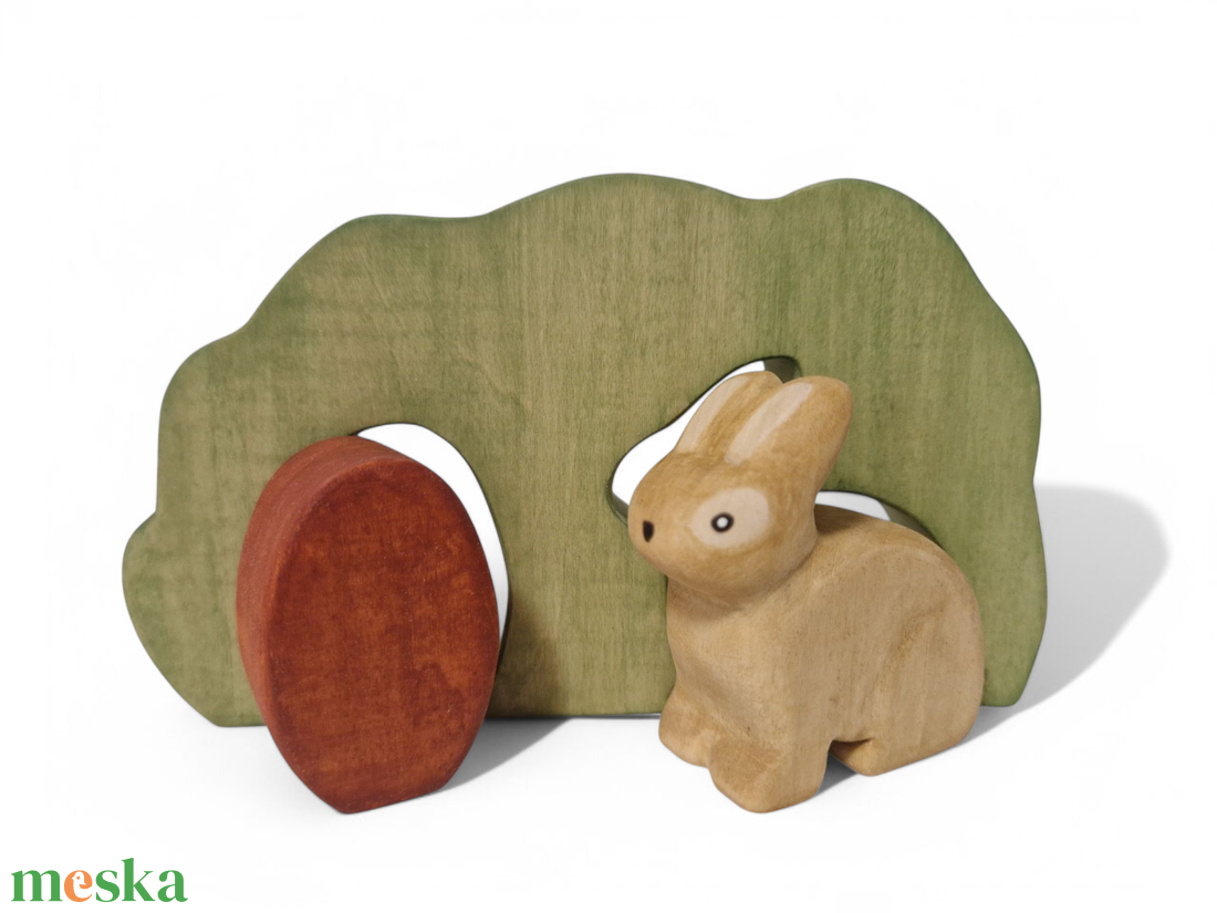 Nyuszi bokorban tojással - játék & sport - plüssállat & játékfigura - nyuszi - Meska.hu