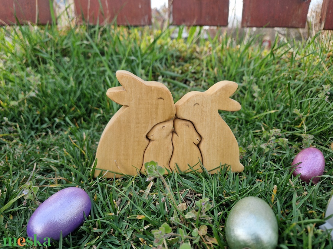 Ölelős nyuszicsalád  - játék & sport - plüssállat & játékfigura - nyuszi - Meska.hu