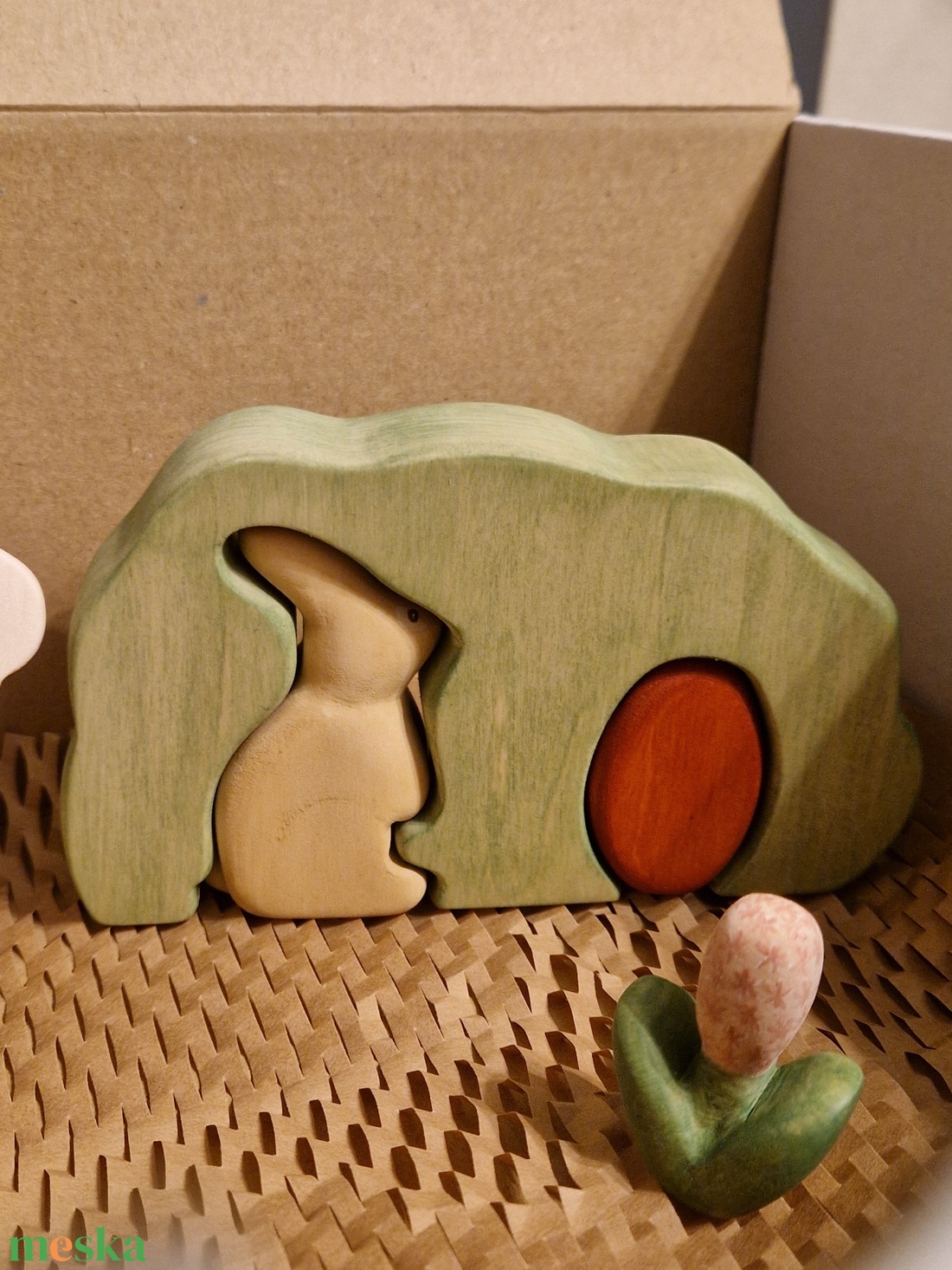 Húsvéti nyuszibox fajáték szett - ünnepi díszek, dekorációk - húsvéti díszek és dekorációk - húsvéti asztaldíszek - Meska.hu