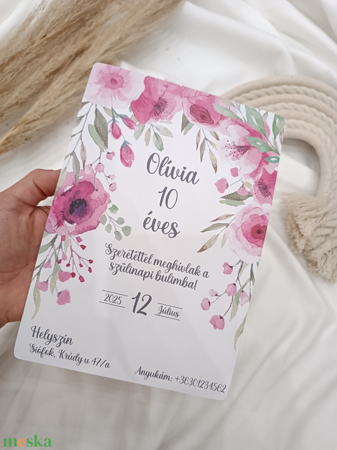 Születésnapi meghívó rózsaszín virágos mintával - Olivior - otthon & életmód - papír, írószer - ajándékozás kellékei - meghívó - Meska.hu Születésnapi meghívó rózsaszín virágos mintával - Olivior - otthon & életmód - papír, írószer - ajándékozás kellékei - meghívó - Meska.hu
