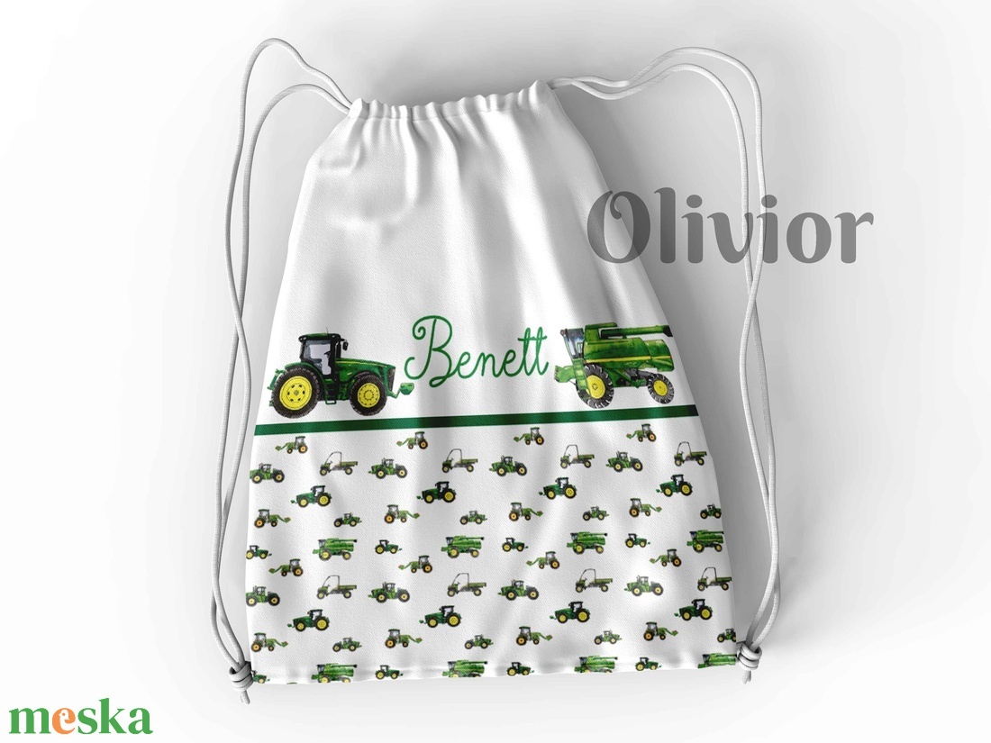 Traktoros tornazsák névvel - játék & sport - ovis felszerelés - ovis tornazsák - Meska.hu