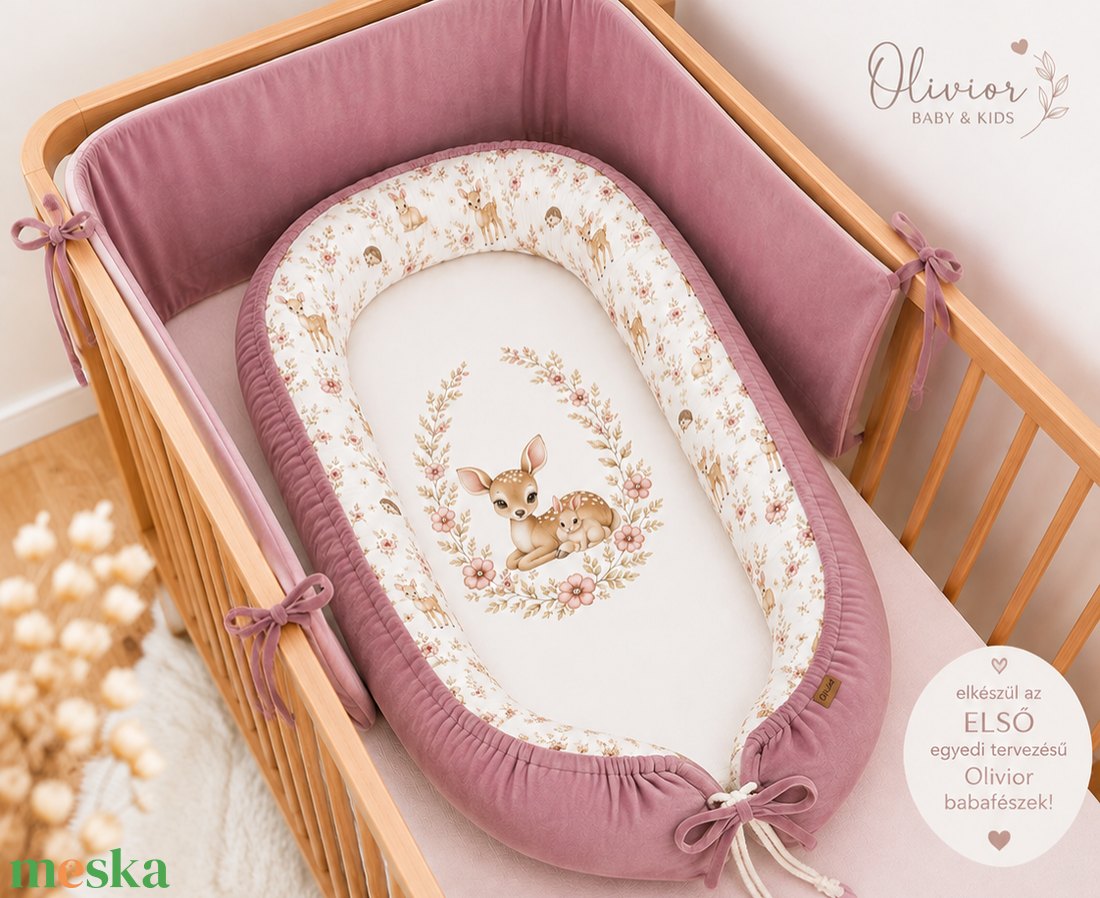 Babafészek Egyedi tervezésű textillel  - baba - mama - baba ágynemű - babafészek - Meska.hu