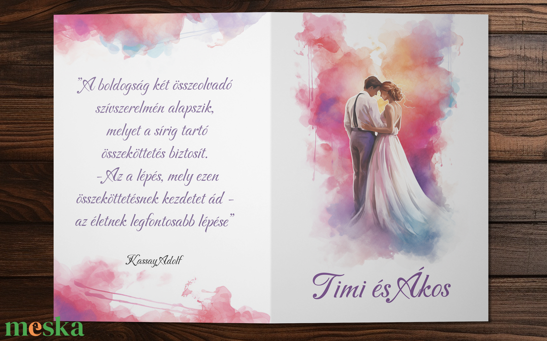 Romantikus  esküvői meghívó - esküvő - meghívó & kártya - meghívó - Meska.hu