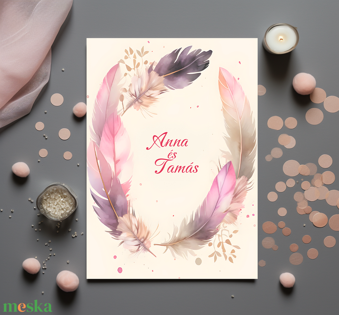 Boho Style Esküvői meghívó - esküvő - meghívó & kártya - meghívó - Meska.hu