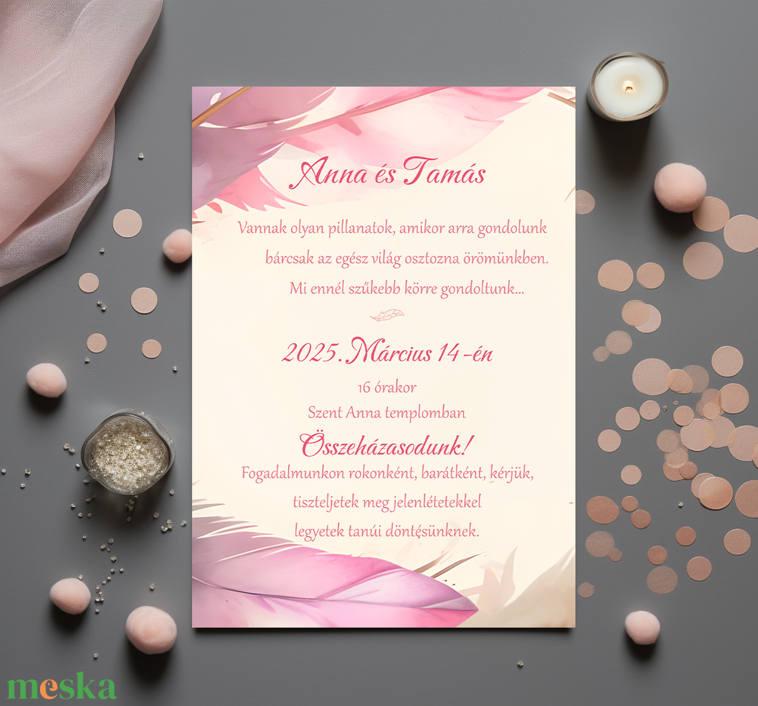 Boho Style Esküvői meghívó - esküvő - meghívó & kártya - meghívó - Meska.hu